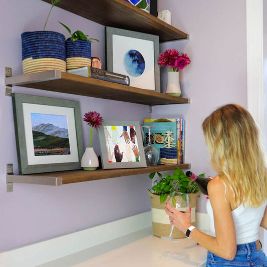 Blue Moon Art Print | Unique Wall Art | Minimalist Prints | Space and Sky Artwork Paintings| Nursery Decor | Snoogs & Wilde | 12x12 or 11x14 inch