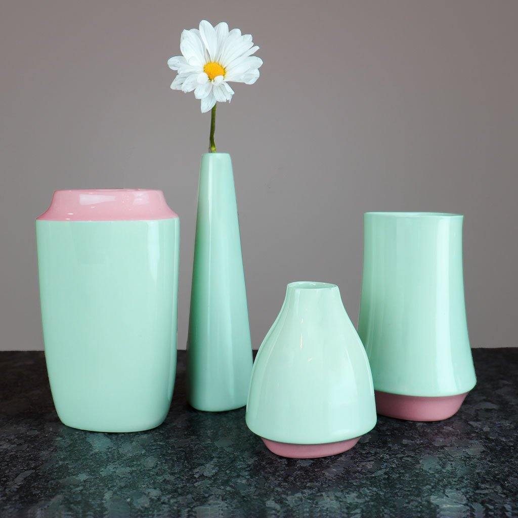 Decorative Accents | Ceramic Flower Vase | Mint Green Pottery