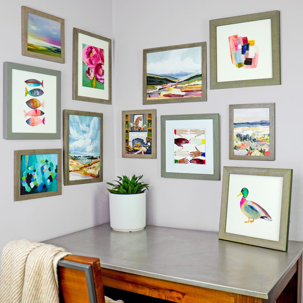 Fish Stack Art Print | Abstract Fish Framed Prints | Unique Wall Decor | Artwork for Bathroom Nursery or Kitchen | Snoogs & Wilde | 12x12 or 11x14 inch