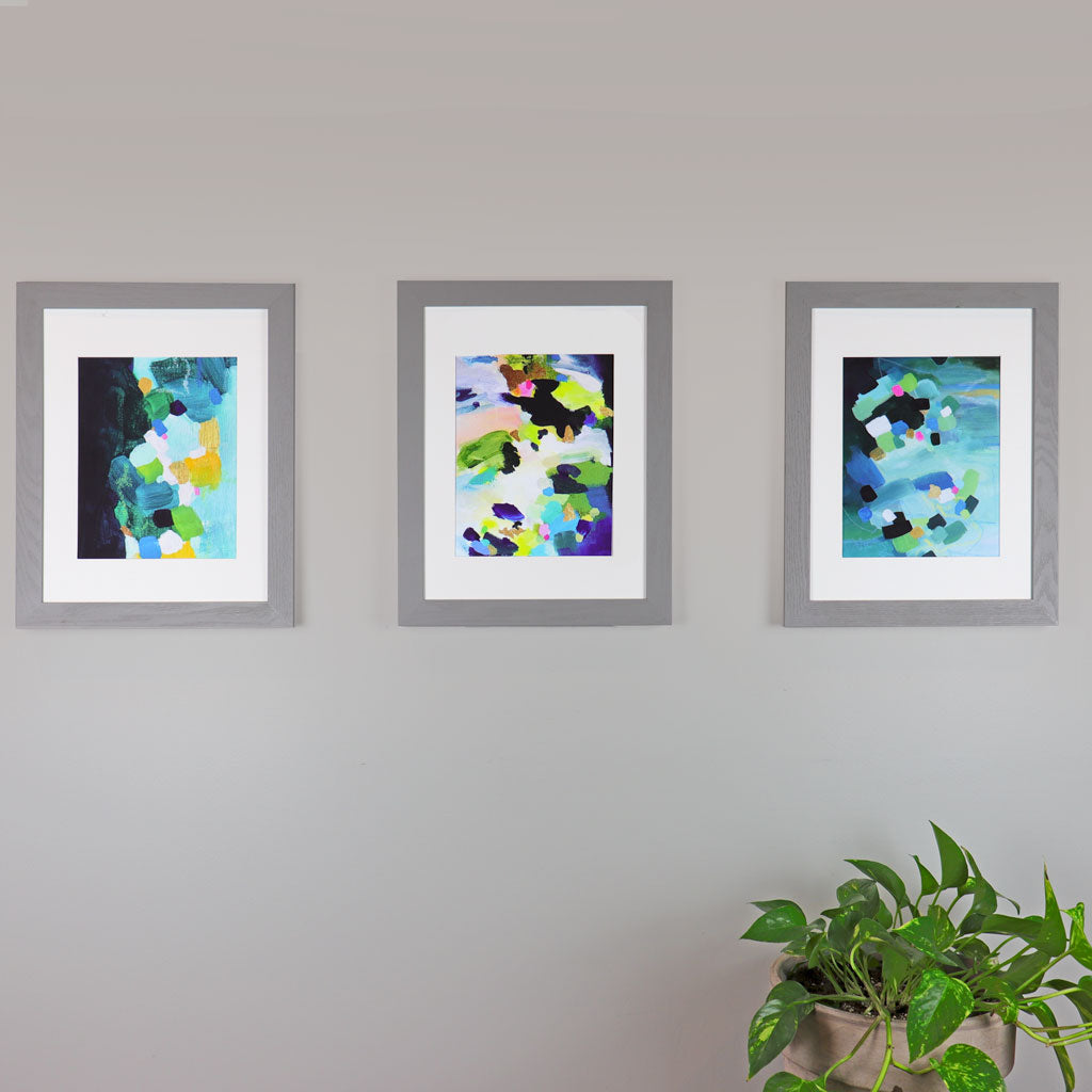 Teal Blue Abstract Art Print | Missy Monson | Decorative Wall Art | Unique Paintings | Boundless As The Sea | 8x10"