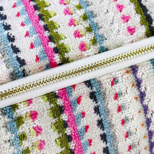 Multicolored Stripe Throw Pillow Cover | Colorful Velvet Decorative Pillows | Textured White Pink Green Grey | Unique Decor | 20"