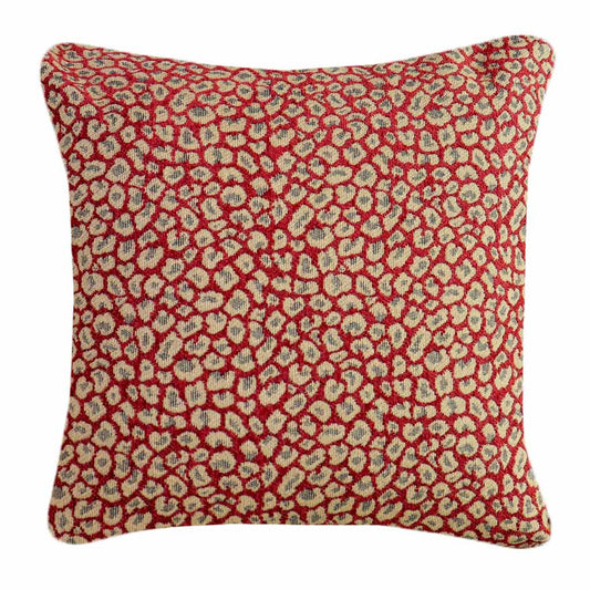 Red Leopard Throw Pillow | Burgundy and Tan Animal Print Decorative Pillow Covers | Chenille Texture | Cheetah Print | Unique Accent Pillows | 20x20"