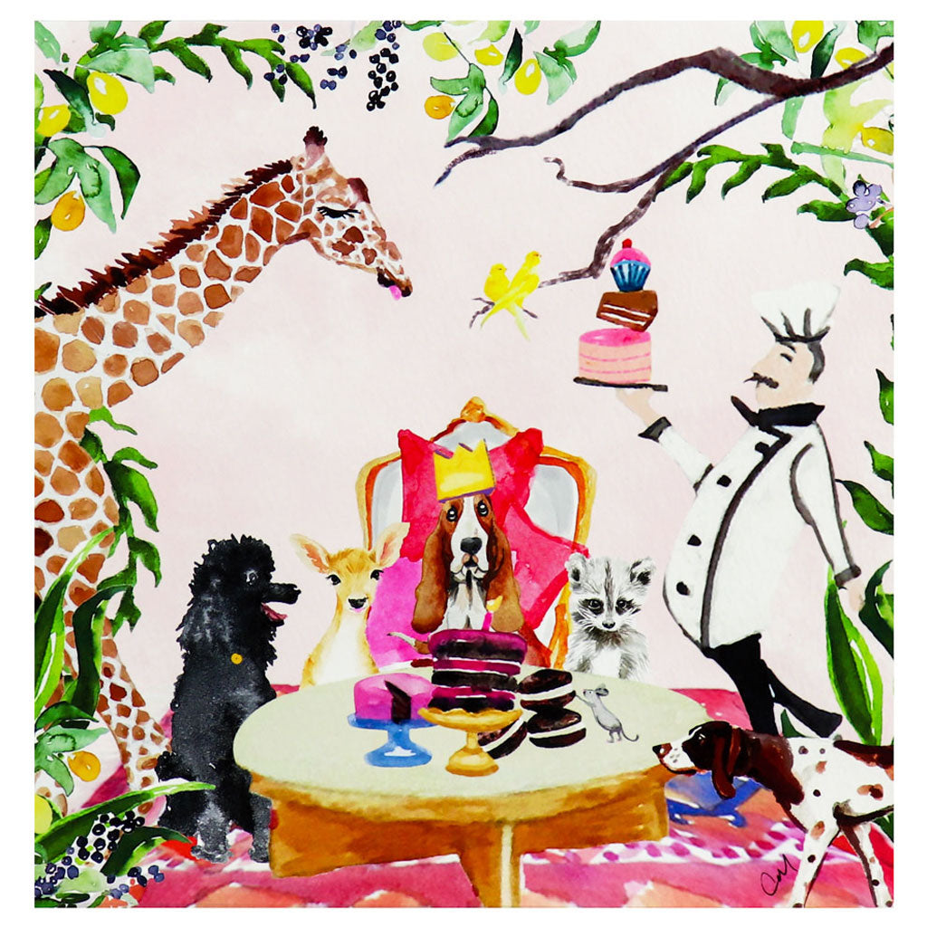 Birthday Party Animal Art Prints Whimsical Wall Decor 8x8