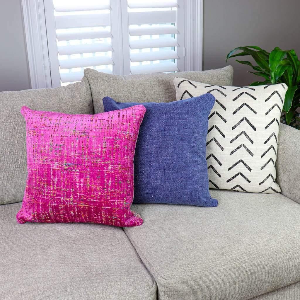 Ivory and Black Geometric Throw Pillow-20x20" Chevron Print Decorative Pillow Covers-Neutral Decor for Living Room Couch or Bed