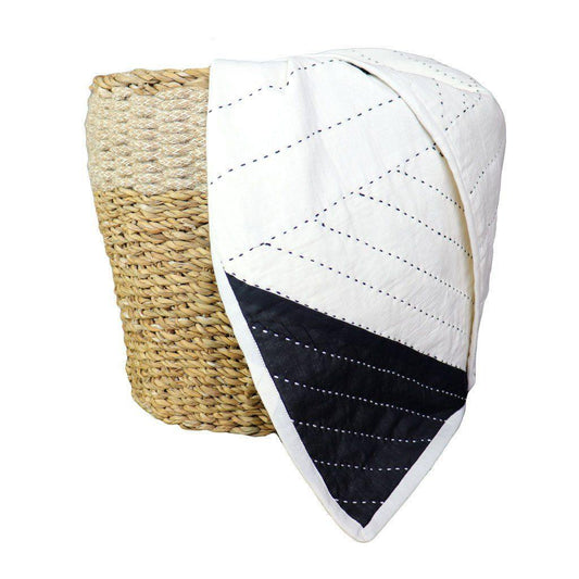 Black and White Quilted Throw Blanket Anchal Throws & Blankets.
