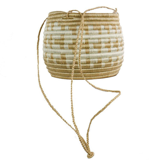 Natural & White Hanging Planter Amsha Decorative Baskets.