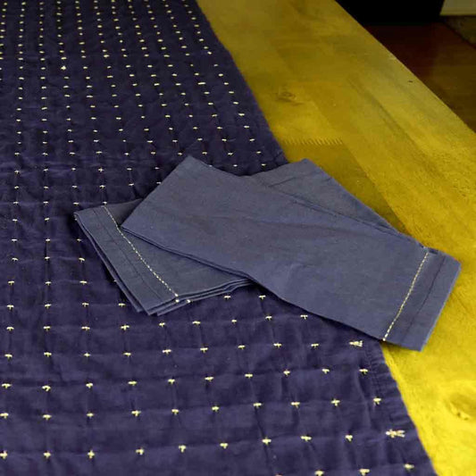 Navy and Gold Napkin - Prince & Pom