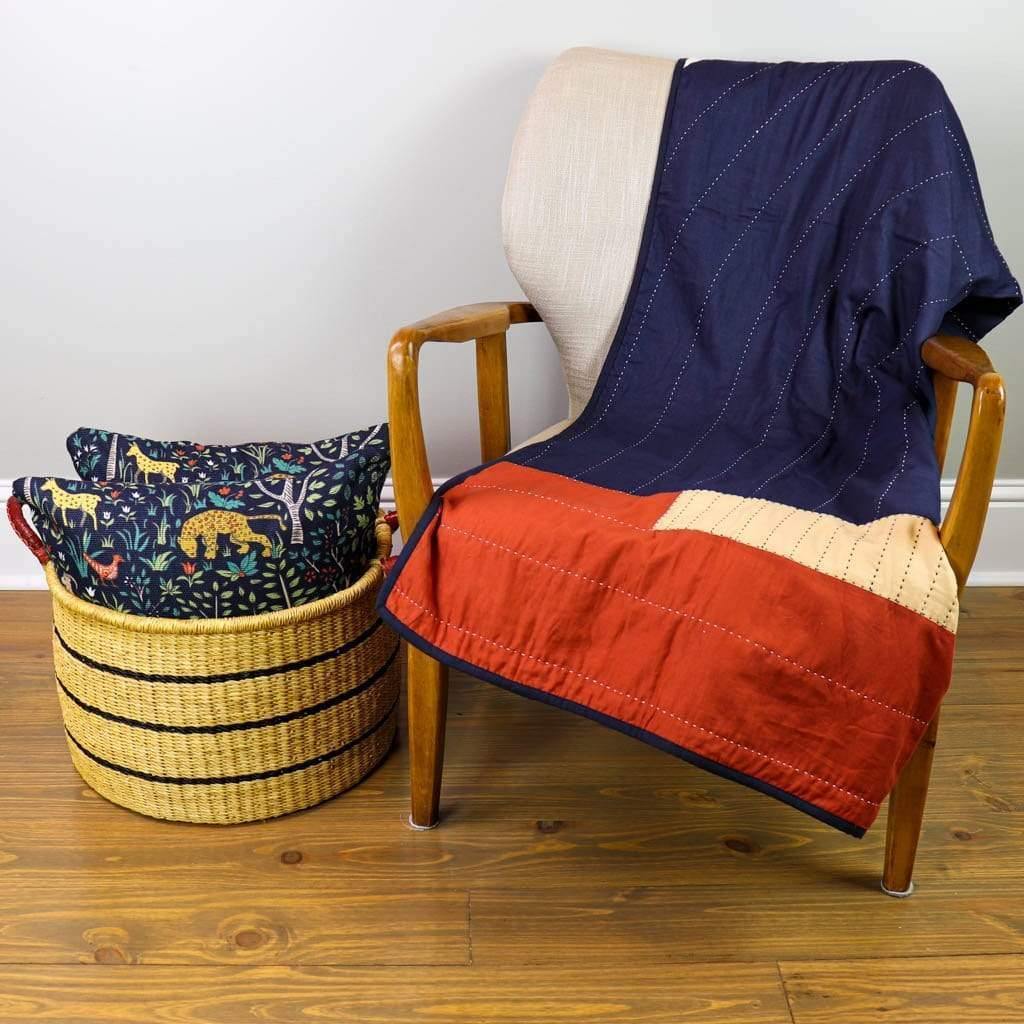 Navy Blue Woodland Animals Decorative Throw Pillows | Whimsical Forest Animals Accent Pillow Cover | 16 inch