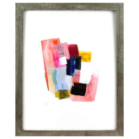 Pieces | Snoogs and Wilde | Abstract Art Prints | Minimalist Wall Decor | Pink Blue White Shapes | Unique Wall Art | 11x14"