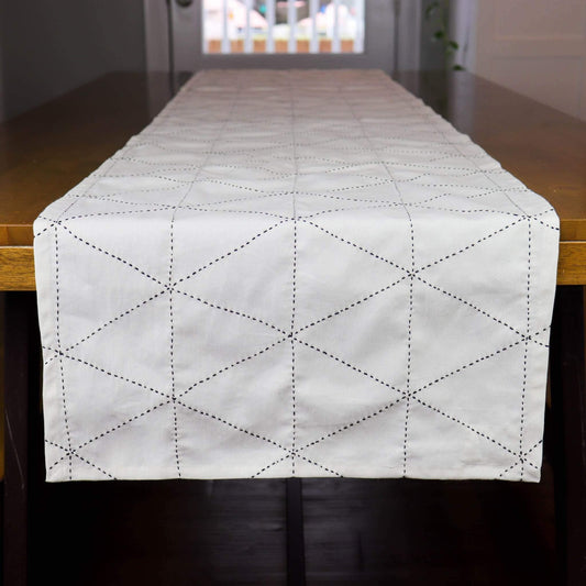 White Quilted Table Runner - Prince & Pom