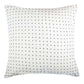 Anchal White Textured Throw Pillow with Black Dots| 24x24" Organic Cotton Decorative Pillow Covers| Cross Stitch Quilted | Decor for Couch or Bed
