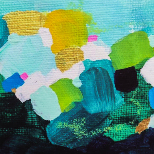 Teal Blue Abstract Art Print | Missy Monson | Decorative Wall Art | Unique Paintings | Boundless As The Sea | 8x10"