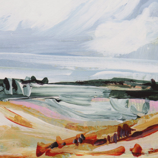 Colorful Abstract Landscape Art Print- 8x10" Scenic Hillside and Sky Art Prints on Canvas-Wall Art-Unique Wall Decor-Laurie Anne