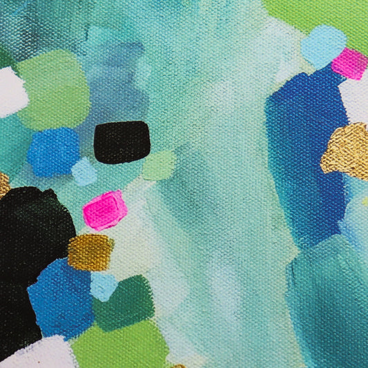 Glory Days | Abstract Art Prints | Blue, Green, Turquoise, Gold Shapes| Wall Decor | 8x10" | Missy Monson