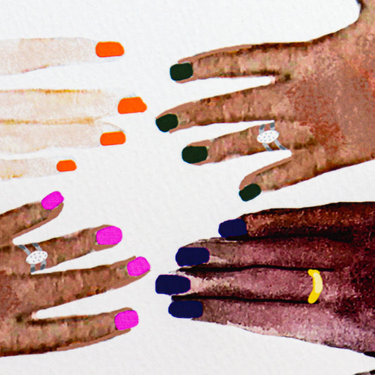 Humanity | Unique Wall Art | International Women's Day Art Print | Female Empowerment Wall Decor| Women's Hands | Clementine Studio | 8x8"