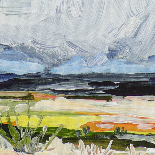 Super Bloom | Floral Desert Art Print | Colorful Landscape Painting Sky and Lush Desert | Decorative Wall Art | Laurie Anne