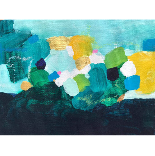 Teal Blue Abstract Art Print | Missy Monson | Decorative Wall Art | Unique Paintings | Boundless As The Sea | 8x10"