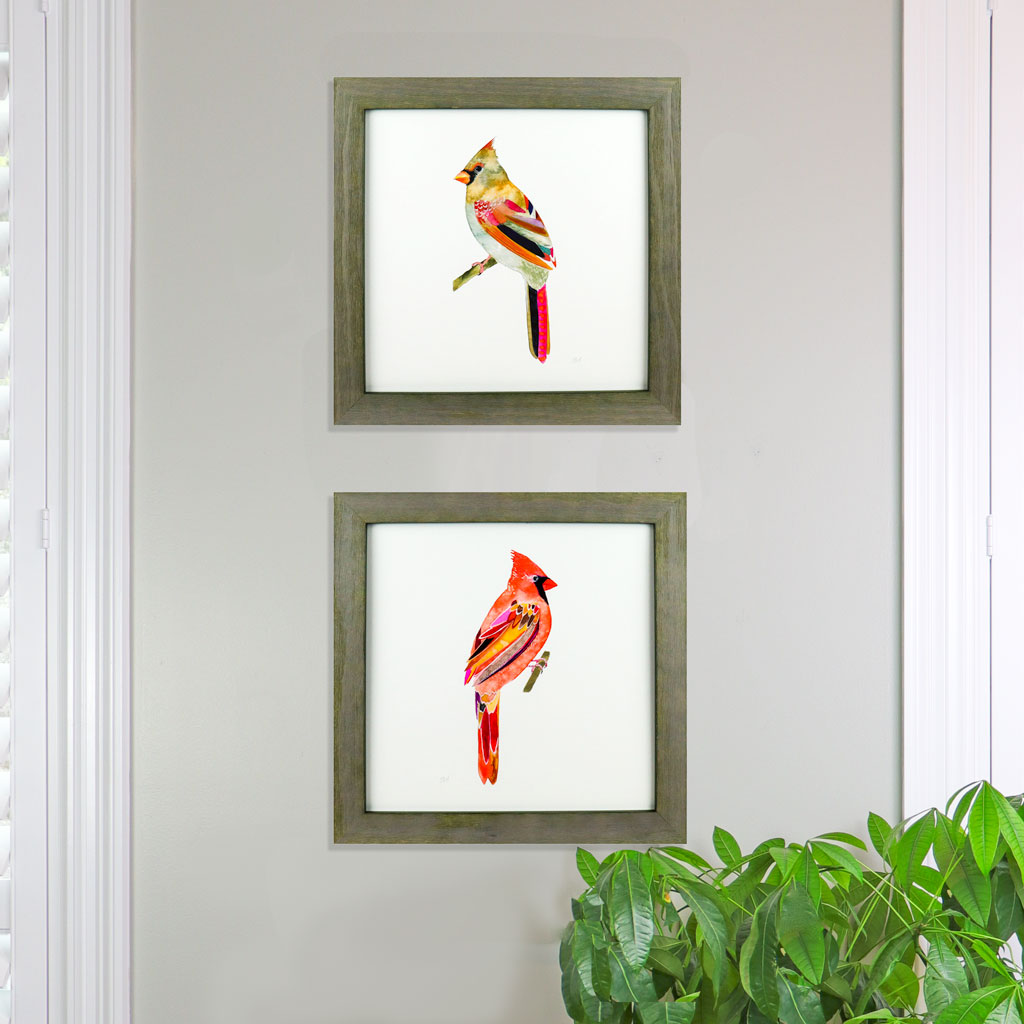 Red Cardinal Art Print | Bird Painting | Unique Wall Art | Bird Framed Prints | Gift for Someone Who Lost A Loved One| Artwork | Snoogs & Wilde