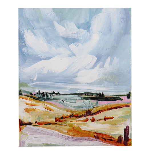 Colorful Abstract Landscape Art Print- 8x10" Scenic Hillside and Sky Art Prints on Canvas-Wall Art-Unique Wall Decor-Laurie Anne