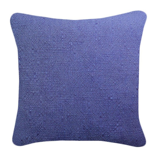 Denim Blue Decorative Throw Pillow | Textured Chambray Pillow Cover | 20x20" | Textured Neutral Accents for Living Room