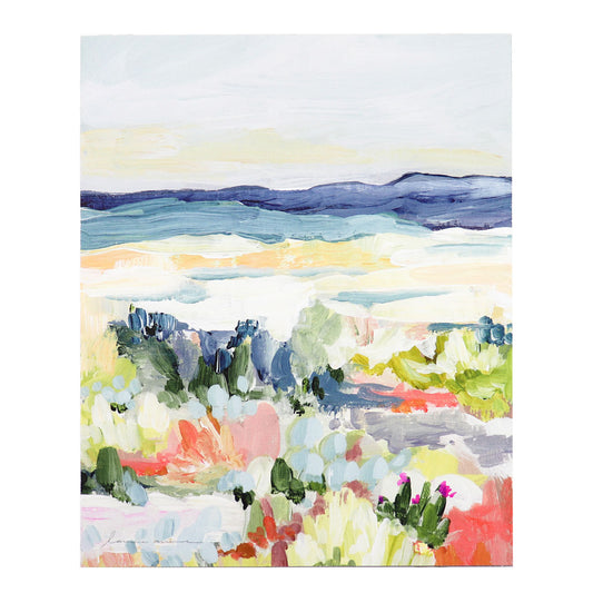 Desert Dawn | Abstract Landscape Painting | Flowers Sky Scenery | Art Prints on Canvas | Unique Wall Decor | Laurie Anne
