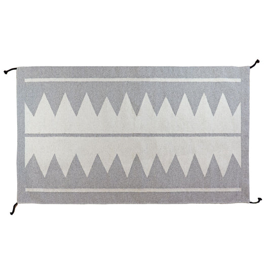 Grey & Ivory Geometric Rug 3x5'