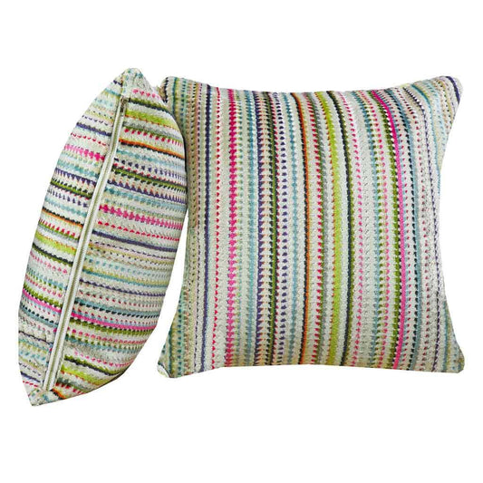 Multicolored Stripe Throw Pillow Cover | Colorful Velvet Decorative Pillows | Textured White Pink Green Grey | Unique Decor | 20"
