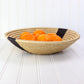 Natural with Black Stripe Woven Wall Basket | Decorative Round Bowl with Flat Back for Hanging or Decorative Fruit Bowl | African Table Dish | Baskets for Wall Decor | Small or Large