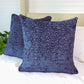 Navy Blue Leopard Throw Pillow | Velvet Decorative Pillow Cover | Textured Animal Print | Unique Cheetah Decor for Couch or Bed