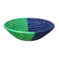 Navy Blue and Emerald Green Round Wall Basket