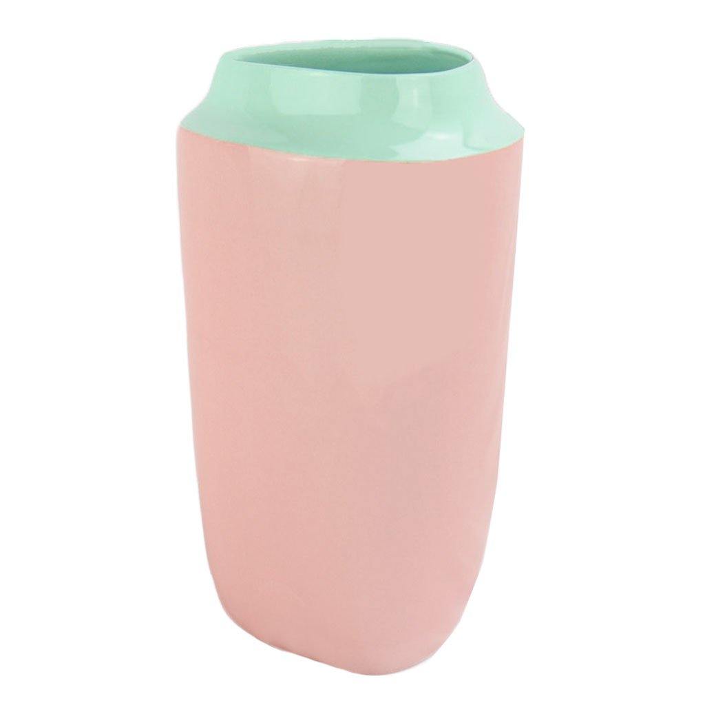 Decorative Accents, Ceramic Vase, Pink Mint Green