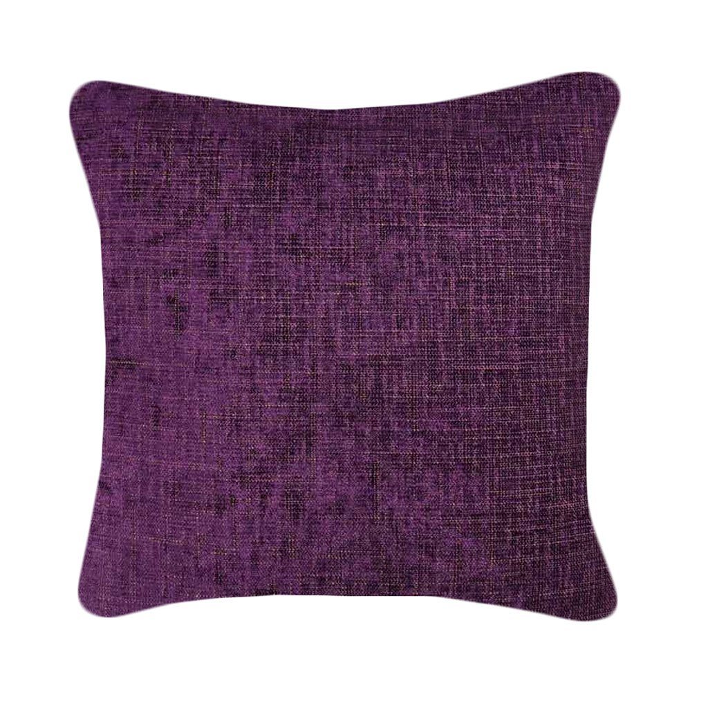 Purple Decorative Throw Pillow | 20x20" | Solid Violet Throw Pillows | Chenille Pillow Covers | Unique Accents | Soft Texture