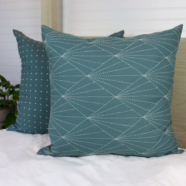Accolade Blue Geometric Blue Large Throw Pillow With Insert