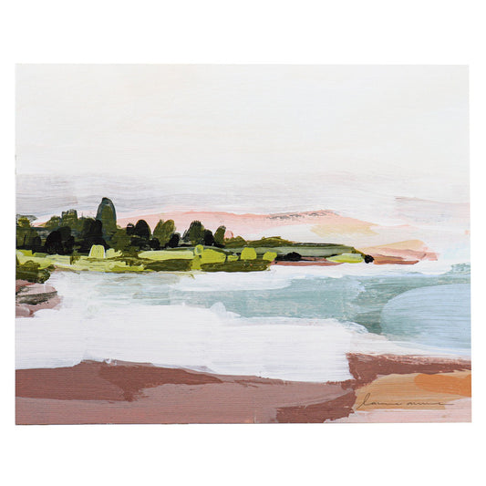 Sunset Shore Abstract Landscape Art Print- 11x14" or 8x10" Beach Art Prints on Matte Canvas-Framed Wall Art-Unique Wall Decor-Laurie Anne