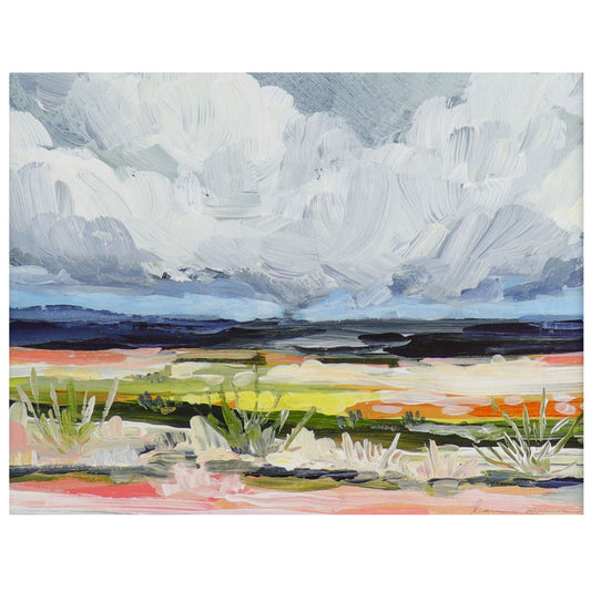 Super Bloom | Floral Desert Art Print | Colorful Landscape Painting Sky and Lush Desert | Decorative Wall Art | Laurie Anne