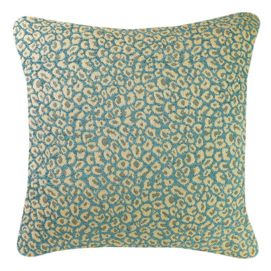 Leopard Print Pillows | Cerulean Blue | Cheetah Animal Pattern Throw Pillow Cover | Sofa and Bed Accents | 20x20
