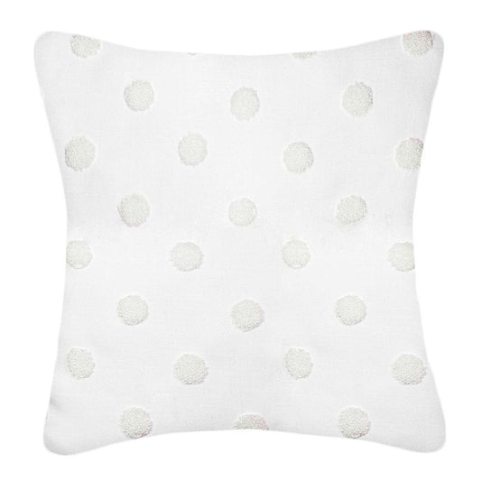 White Pom Pom Throw Pillow-20x20" Polka Dot Decorative Pillow Covers-Unique Textured Decor for Living Room Couch or Bed
