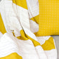 Yellow and White Quilted Throw Blanket | Geometric Print | Hand Stitched Organic Cotton Throws for Bed or Sofa | Anchal