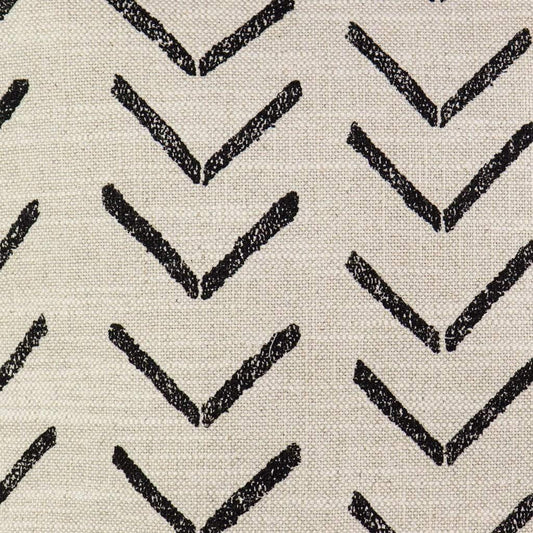 Ivory and Black Geometric Throw Pillow-20x20" Chevron Print Decorative Pillow Covers-Neutral Decor for Living Room Couch or Bed