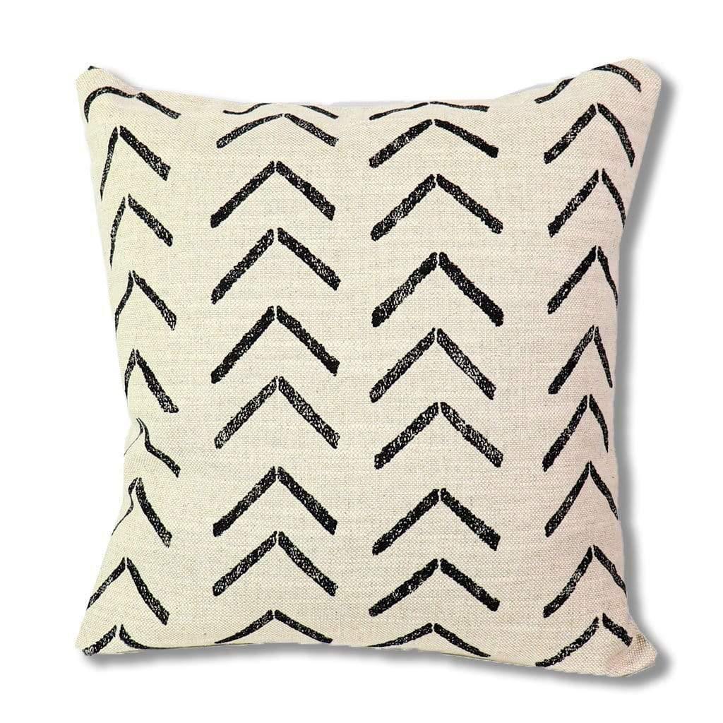 Ivory and Black Geometric Throw Pillow-20x20" Chevron Print Decorative Pillow Covers-Neutral Decor for Living Room Couch or Bed