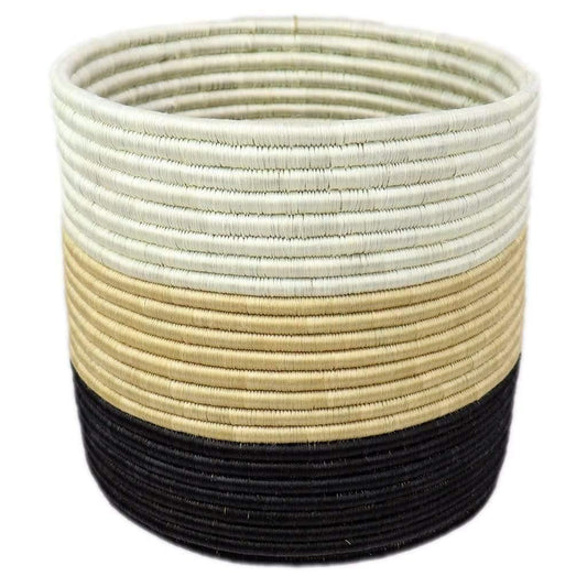 Black and White Decorative Storage Basket 10" Amsha Decorative Baskets.