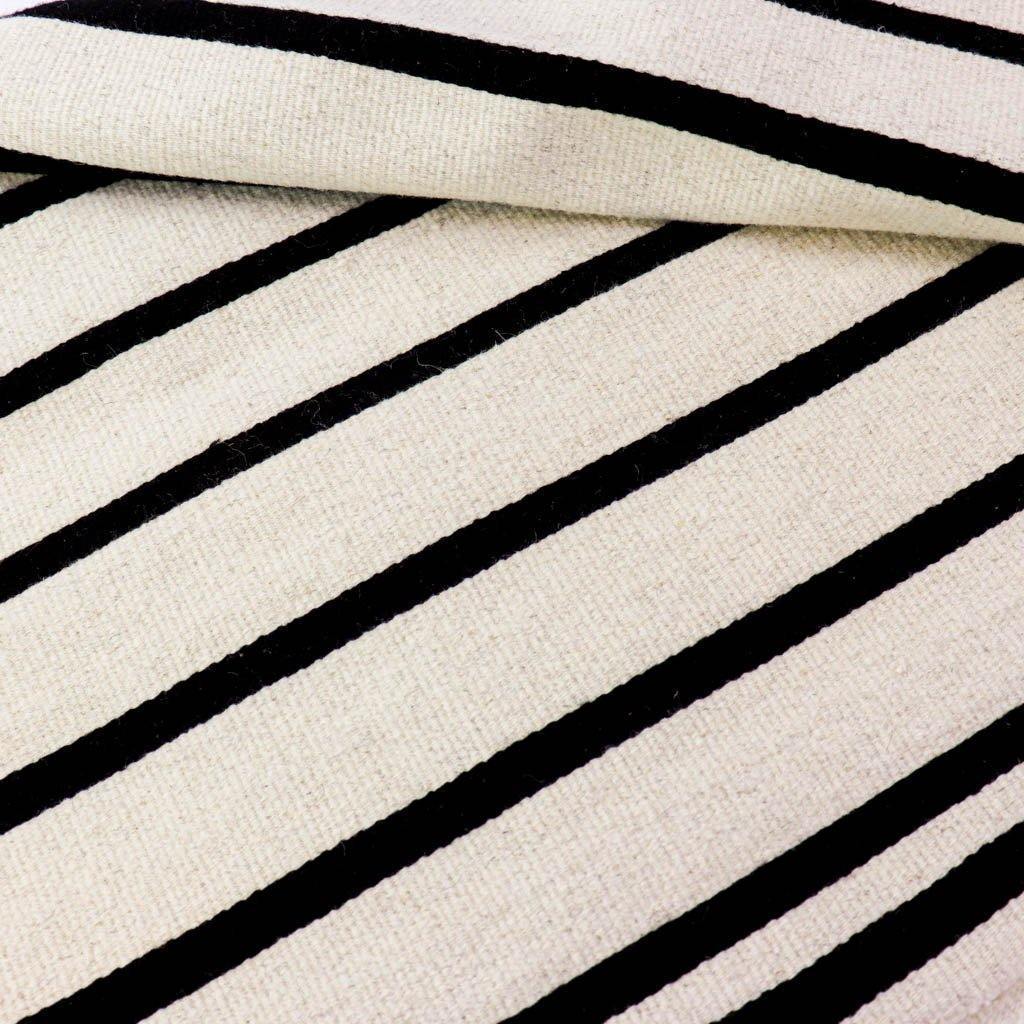 Decorative Rugs | Handwoven Accent Rug | Black & White Stripe | 3x5 ...