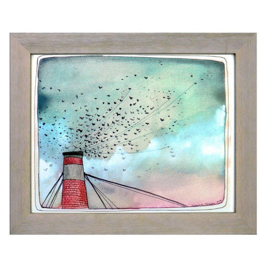 Pacific Northwest Art Prints | Chapman Swifts | Portland Oregon Painting | Wall Decor Decorative Accents | 11x14 inch| Michele Maule