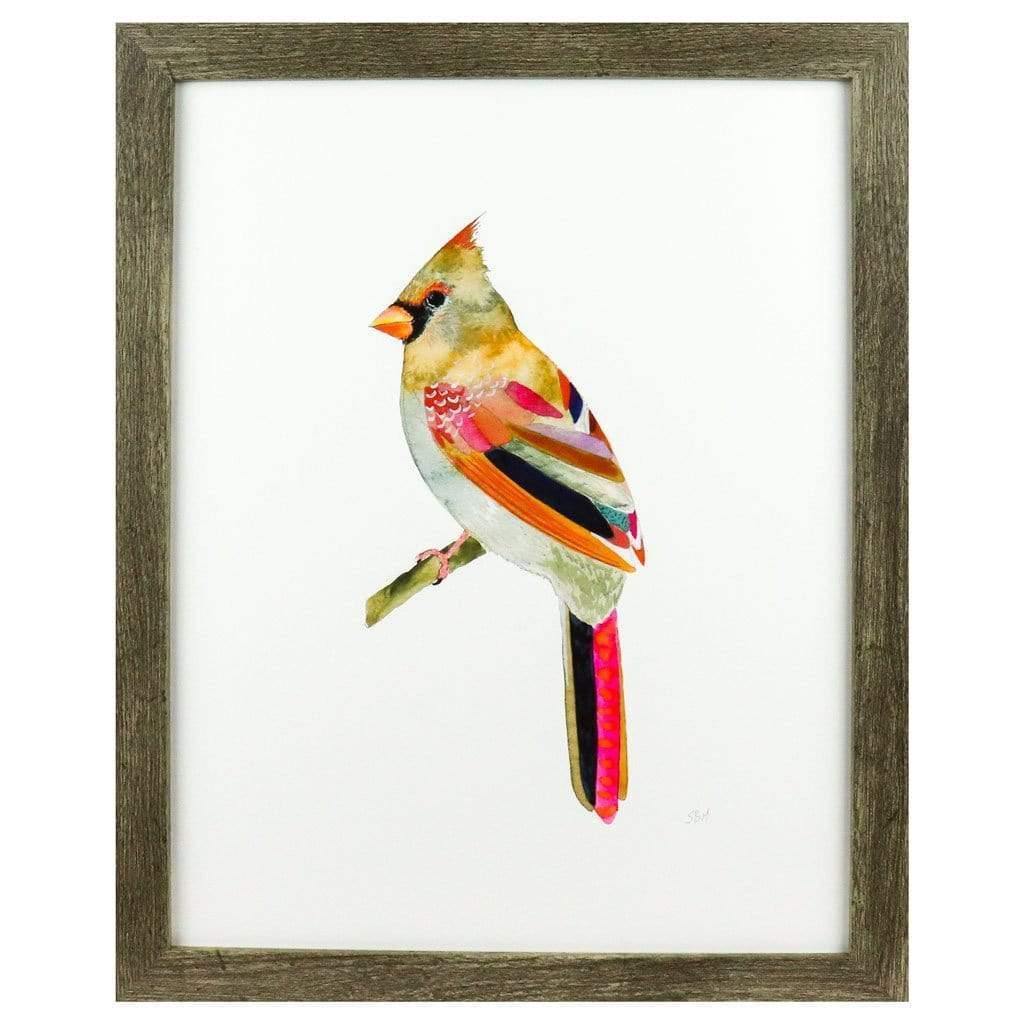 Female Cardinal Art Print | Unique Wall Art | Bird Framed Prints | Gift for Someone Who Lost A Loved One| Artwork | Snoogs & Wilde | 11x14 inch