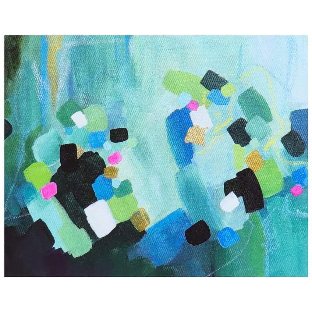 Glory Days | Abstract Art Prints | Blue, Green, Turquoise, Gold Shapes| Wall Decor | 8x10" | Missy Monson