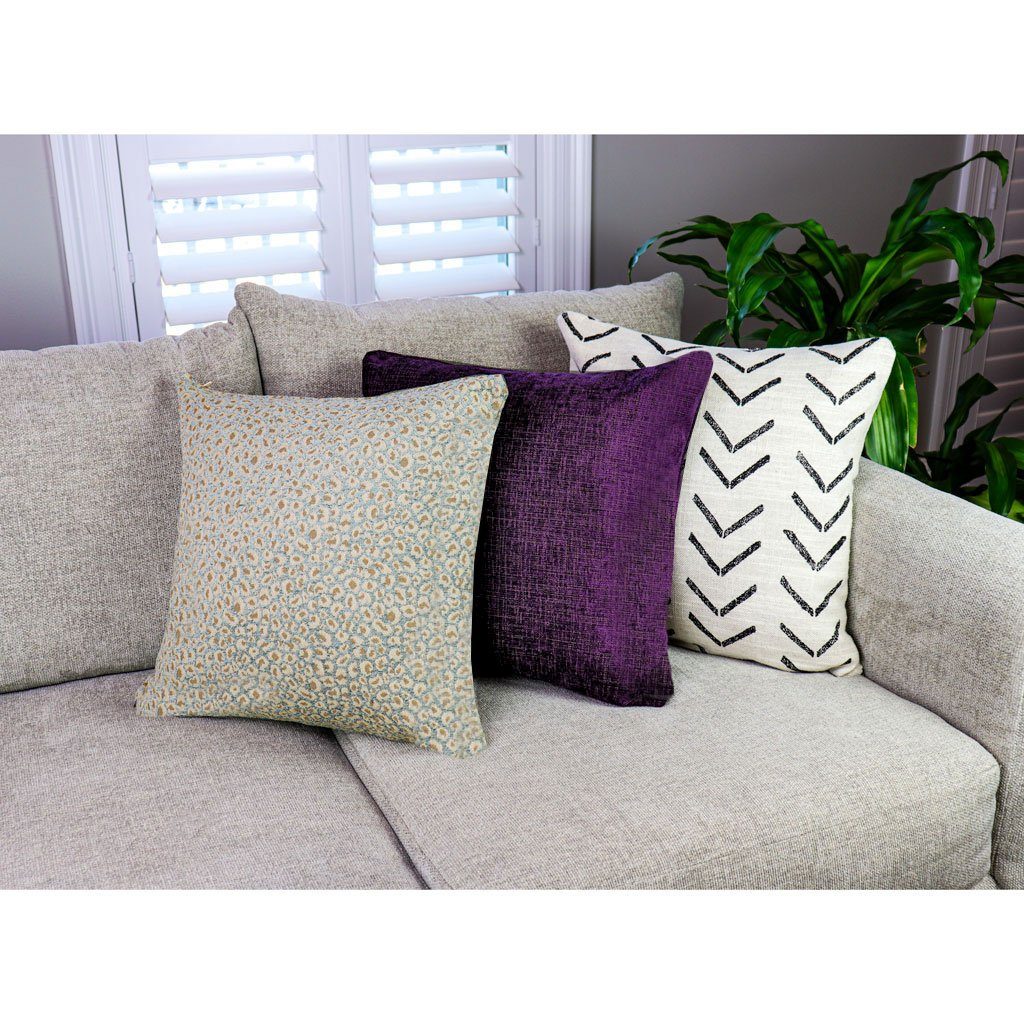 Decorative Pillows Throw Pillow Cover Purple Chenille 20x20 Prince Pom