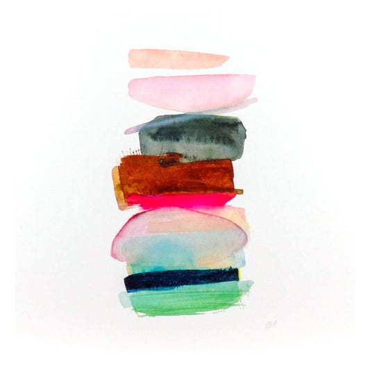 Heart Dance | Minimalist Abstract Art Prints | White Background with Colorful Shapes | Unique Wall Decor | Snoogs & Wilde | 11x14"