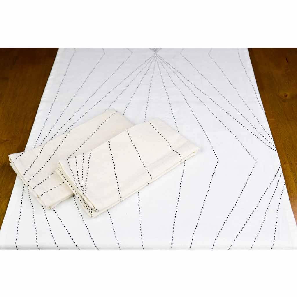 Ivory Quilted Table Runner Kitchen Decor Anchal 