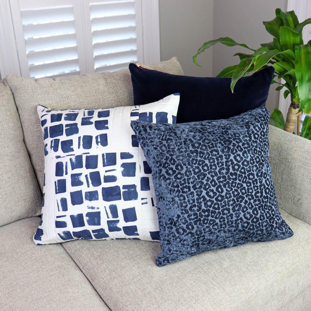 Navy fashion leopard pillow