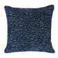 Navy Blue Leopard Throw Pillow | Velvet Decorative Pillow Cover | Textured  Animal Print | Unique Cheetah Decor for Couch or Bed